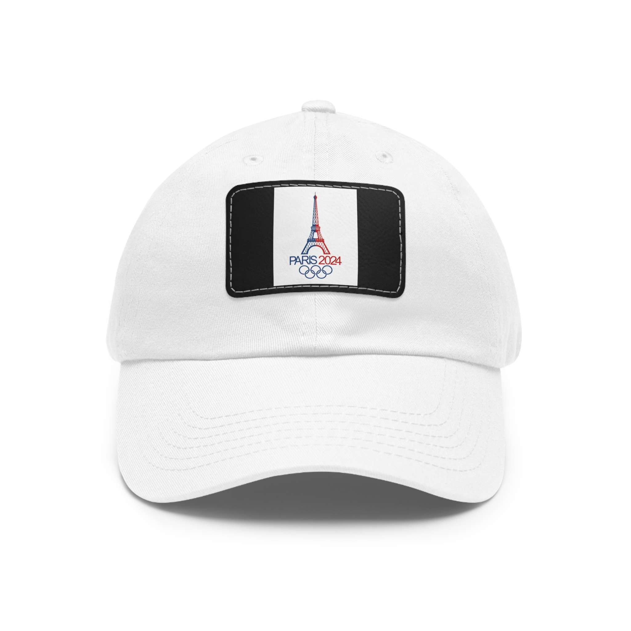 Paris Olympic 2024 Printed Dad Hat with Leather Patch (Rectangle)